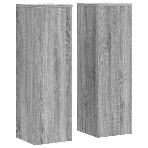 vidaXL Plant Stand Set of 2 Grey Sonoma Engineered wood