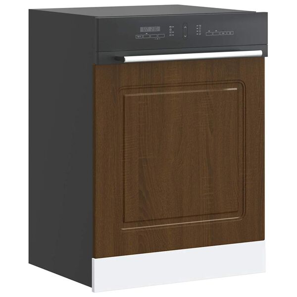 vidaXL Dishwasher Panel Brown Oak Engineered wood Standard Durable