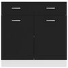 vidaXL Drawer Bottom Cabinet Black Engineered wood Medium