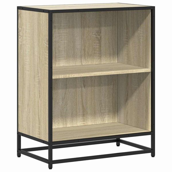 vidaXL Book Cabinet Sonoma oak Engineered wood and metal Medium