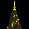 vidaXL Artificial Pre-lit Christmas Tree with Baubles Green 7 ft