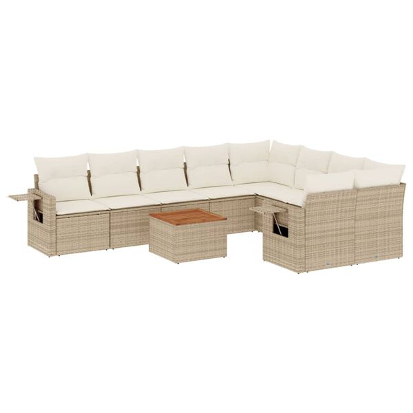vidaXL Garden Sofa Set Beige, Cream