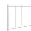 vidaXL Headboard White Powder-Coated Steel Double Tough Headboard