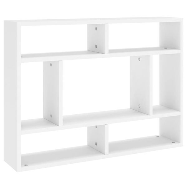 vidaXL Wall Shelf White 29.5x6.3x21.7" Engineered Wood