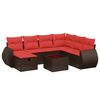 vidaXL 8 Piece Patio Sofa Set with Cushions Brown Poly Rattan