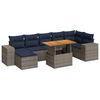 vidaXL 8 Piece Patio Sofa Set with Cushions Gray Poly Rattan