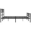 vidaXL Bed Frame Black Powder-Coated Steel 55 x 79 in Bed Frame