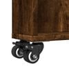 vidaXL Narrow Storage Cart Smoked Oak Engineered Wood 18.9 x 5.1 x 26.8 in