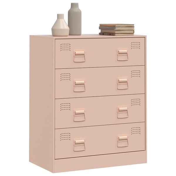 vidaXL Sideboard Pink Cold-rolled steel Medium Sideboard Rectangular