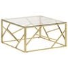 vidaXL Coffee Table Gold Stainless Steel Medium Coffee Table Square