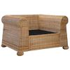 vidaXL Sofa Set Natural Rattan Medium Removable Covers Contemporary