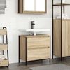 vidaXL Bathroom Basin Cabinet Sonoma Oak Engineered Wood, Steel Medium