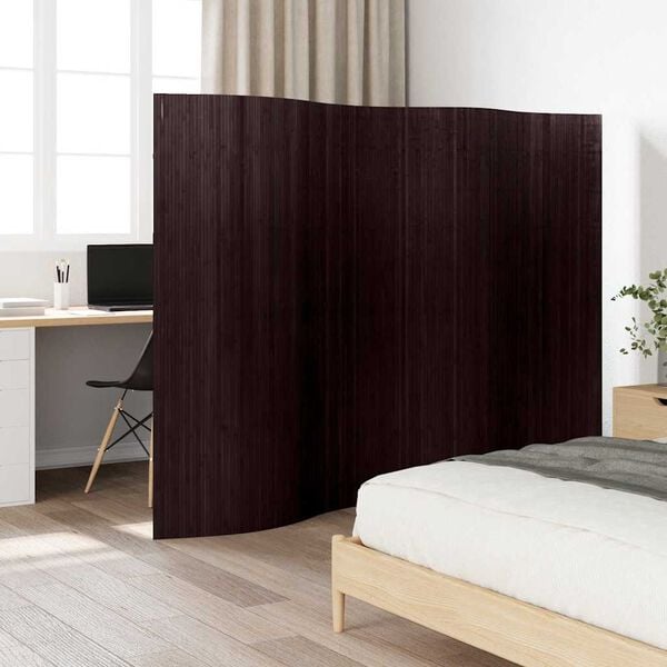 vidaXL Room Divider Bamboo Dark Brown 98.4"x65"