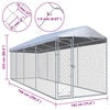 vidaXL Dog Kennel Silver Galvanized Steel Large Outdoor Dog Kennel