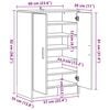 vidaXL Shoe Cabinet Smoked Oak 23.6x13.8x36.2" Engineered Wood