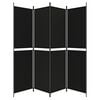 vidaXL 4-Panel Room Divider Black 78.7"x78.7" Fabric