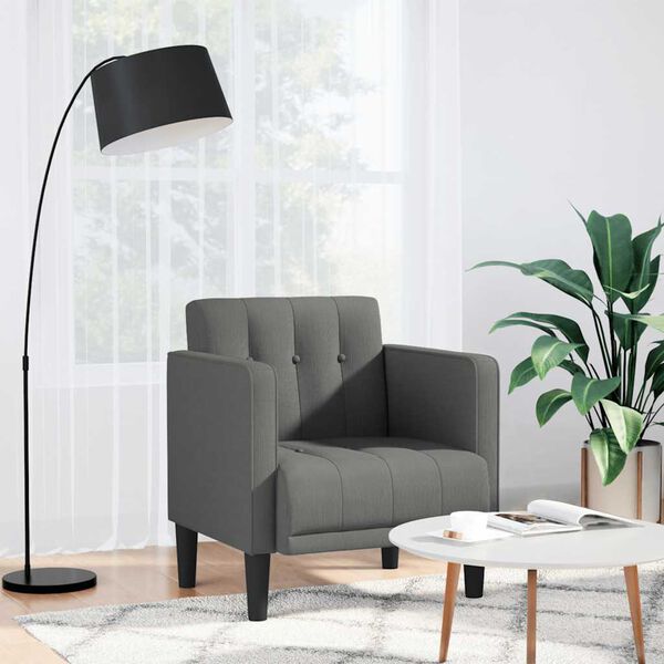 vidaXL Sofa Chair Dark grey Polyester fabric, Plywood, Foam, Spring Single