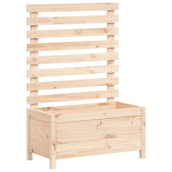 vidaXL Garden Planter Natural Pine Solid Pine Wood 31.1 x 15.6 x 44.9 in
