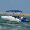 vidaXL 3 Bow Bimini Top Blue 72"x63"x53.9"