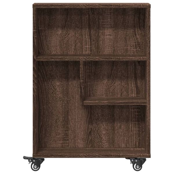 vidaXL Narrow Storage Trolley Brown Oak Engineered Wood Narrow