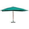 vidaXL Floating Garden Parasol Green Polyester Large Height-Adjustable
