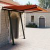 vidaXL Retractable Awning Orange and Brown Aluminum, Iron, Polyester