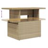 vidaXL Garden Table Beige PE rattan 39.4 in x 21.7 in x 28.7 in