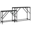 vidaXL Nesting Console Table Black Engineered wood Compact