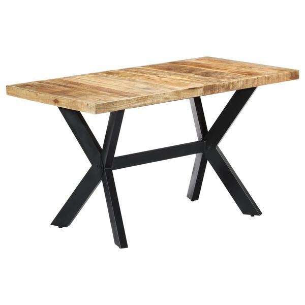 vidaXL Dining Table Natural wood, Black