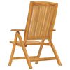 vidaXL Reclining Garden Chair Set of 2 Natural Wood, Grey
