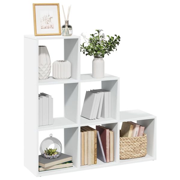 vidaXL Room Divider Bookcase White Engineered Wood Medium
