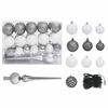 vidaXL Artificial Pre-lit Christmas Tree with Ball Set Silver 47.2" PET