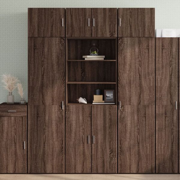 vidaXL Highboard Brown Oak Engineered Wood Large Highboard Rectangular