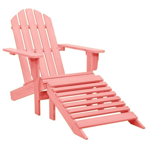vidaXL Garden Chair Pink Solid fir wood Standard Detachable