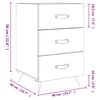 vidaXL Bedside Cabinet White Engineered wood, iron, PU artificial leather
