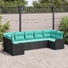 vidaXL Garden Sofa Set Black Poly Rattan