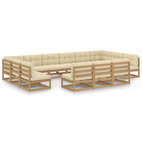 vidaXL Garden Lounge Set Honey brown Solid pinewood Large Modular