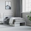 vidaXL Bed Frame White Powder-coated steel Twin Durable Bed Frame