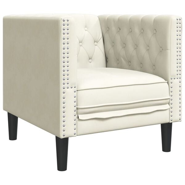 vidaXL Chesterfield Sofa Chair Cream