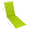 vidaXL Patio Deck Chair Bright Green cushion, Natural Wood chair