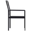vidaXL Dining Set Black Glass, Powder-Coated Steel, PVC Hollow Rattan