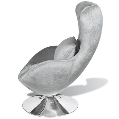 vidaXL Armchair with Egg Shape Silver