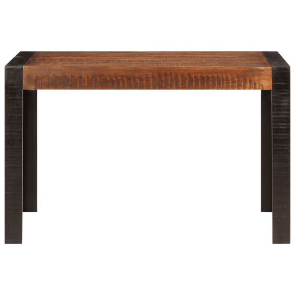 vidaXL Dining Table Honey brown, Black Solid mango wood 47.2x23.6x29.9 in