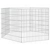 vidaXL Animal Enclosure Silver Galvanized iron 6-Panel
