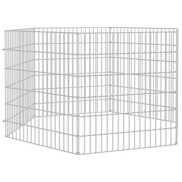 vidaXL Animal Enclosure Silver Galvanized iron 6-Panel