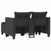 vidaXL Garden Sofa Black Poly Rattan, Powder-Coated Steel 2-seater