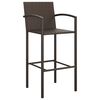 vidaXL Garden Bar Set Brown PE Rattan Large Footrest Garden Bar Set