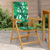 vidaXL Garden Chair Set of 2 Green Solid acacia wood, 100% polyester