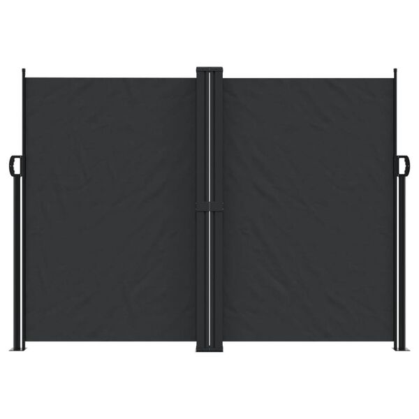 vidaXL Retractable Side Awning Black 100% polyester with a PU coating
