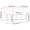 vidaXL 2-Seater Sofa with Pillows&Cushions Dark Gray 55.1" Velvet